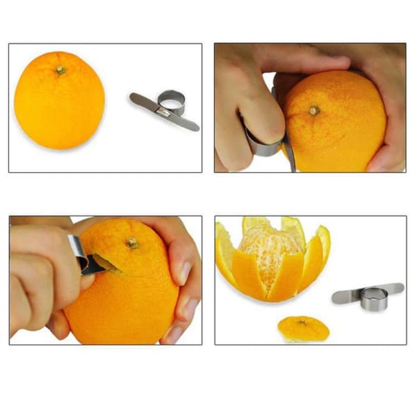 2-pakning appelsinskrellere / fruktskrellere / skrell appelsin i rustfritt stål Silver silver