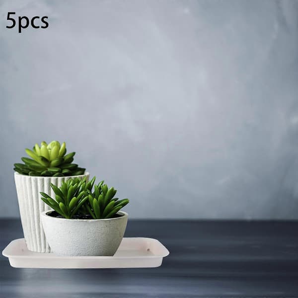 5x Växtfat Växtbrickor Rektangulära Växtkruksfat Blomkruka Dräneringsbricka för Fönsterbräda Inomhus Utomhus_jar
