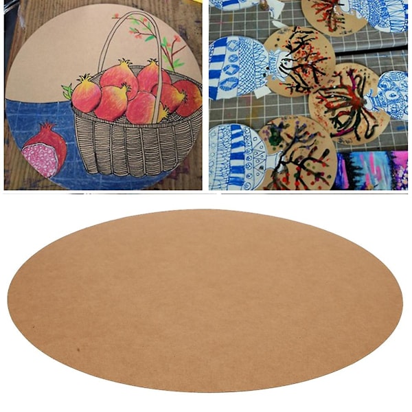 DIY-hantverk: 20 st tjocka tomma runda kraftpapper för ritning, skissning och korttillverkning