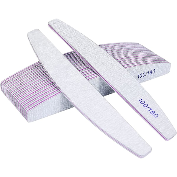 16pcs double-sided nail file - 100/180 grit washable file