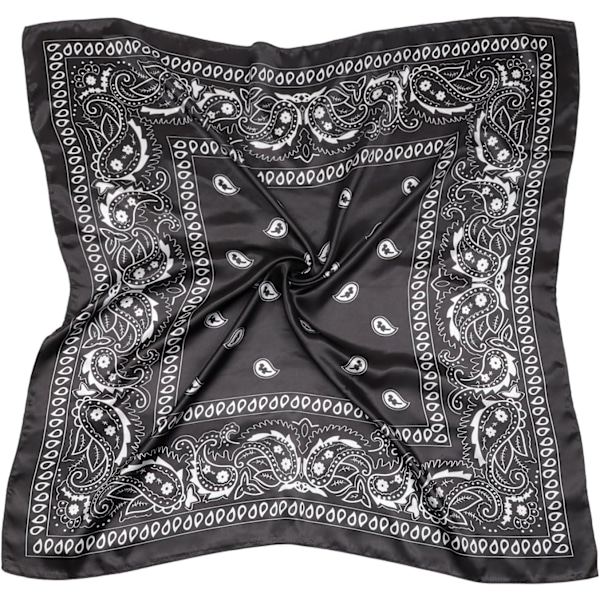 Stor Satäng Sjal - Klassisk Mönstrad Silke Strand Bandana för Kvinnor 1 Pc Style 86-26