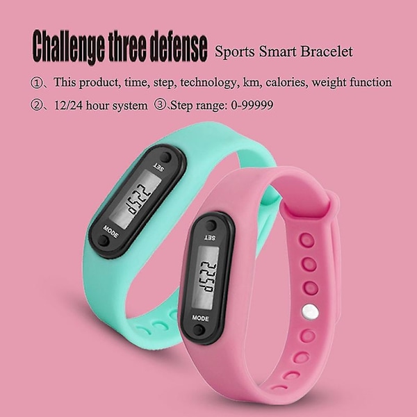 Fitness Tracker LCD Digital Stegräknare Gångsteg Kaloriräknare Armbandsur - WELLNGS Red