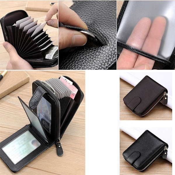 RFID-kortholder Kvinner Menn Lommebok BRUN Brown