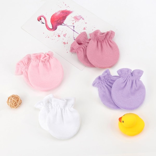 Nyfødte Baby Vanter - Bomuld No-Scratch Handsker til Spædbørn 0-6 Måneder 4 Sets of baby mittens MT04-04