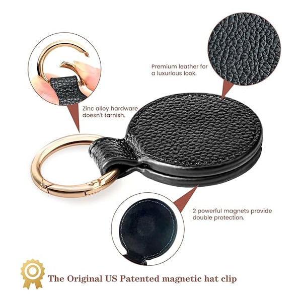 Hatteklips for reiser - Magnetisk hatteklips for oppbevaring, Reisehattekroker black