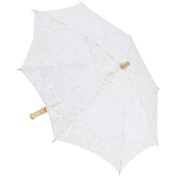 Bröllopsparaply, Mini Spetsparaply Bröllop Brudparaply Beige