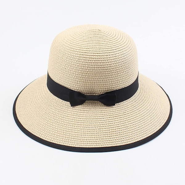 Solhatt Dam Strand Sol Halmhatt Bred Brätte Sommar Uv-hatt Floppy Fällbar Upf 50+ Resa L