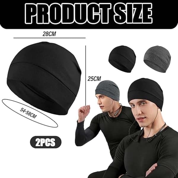 2 stk. - Lue - Sovehette - Løpehetter - Sykkelhette - Hjelmhette - lett bomull tynn skull cap - 58 cm