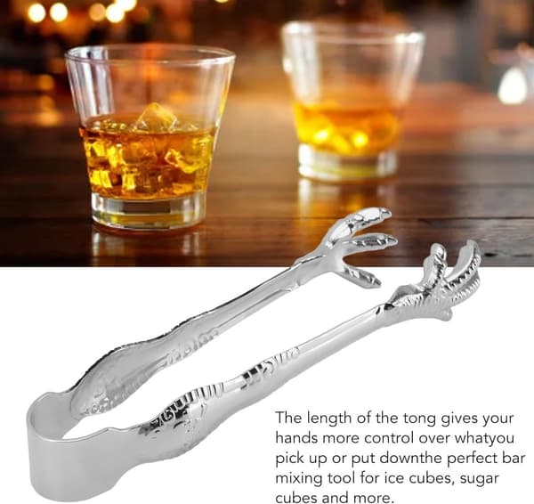 Mini istang, rustfritt stål sølv, ørneklo-stil, for isbiter og bartending