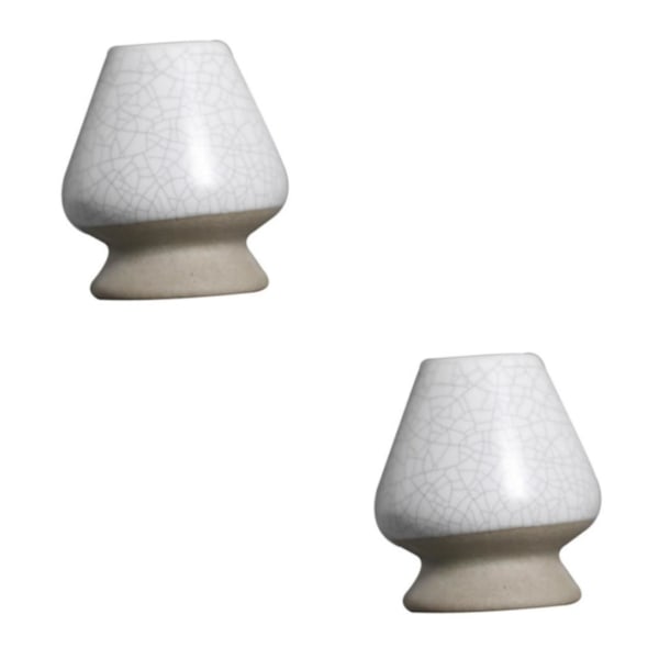 1/2/3 Håndlaget Matcha Visp Stativ Teseremoni Tesett for Hvit med Sprekk 6 x 7cm 2S 2Set White with Crack 6 x 7cm