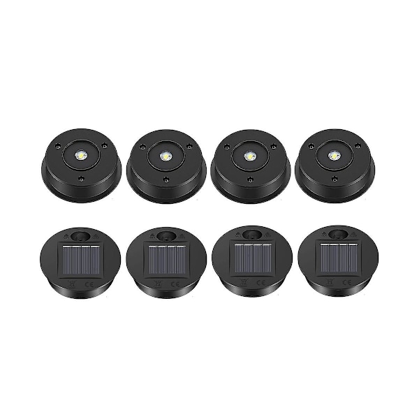 8 stk Erstatningsdeler for solcellelamper Toppdeler for solcellelamper LED Solpanel Lykt Beskyttelseslampe for utendørs bruk