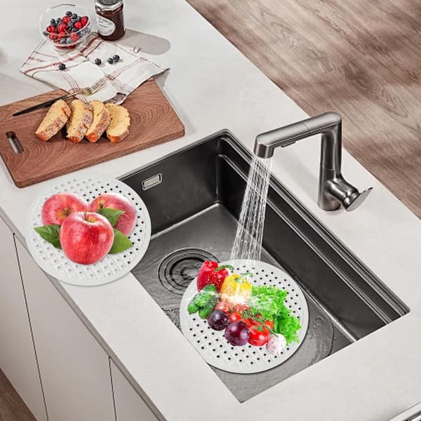1 stk. Silikonvaskmatte - Vaskematte - Vaskematte - Vaskmatter - Benkeplate Matte Gummi Vask - Klippbar - ø 31 cm