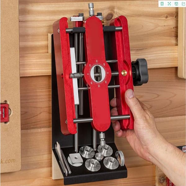 Fresemaskin for tapp og hull - hullposisjonering - systemsett - oval trebearbeidingsdrill - trebearbeidingsposisjonering