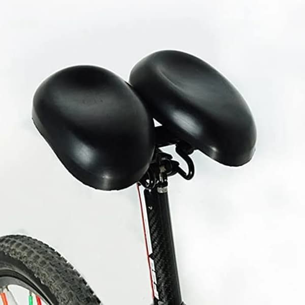 Næseløs Cykelsadel Pude Ergonomisk Blød Dobbeltpude Bred Cykelsæde til Mænd Kvinder Sort