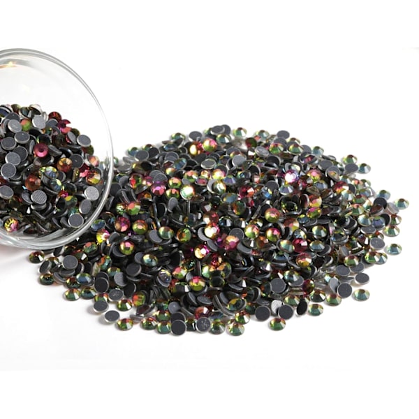 8000 stk Regnbue Hotfix Rhinestones, SS6, 1,9-2,1 mm for Håndverk & Klær Regnbue Rainbow SS6