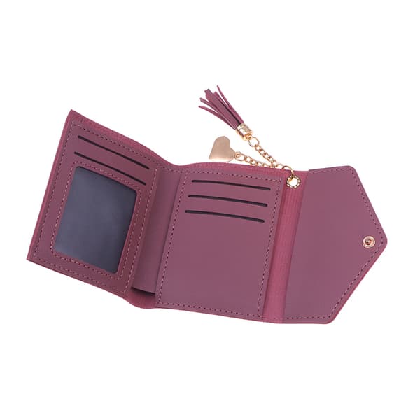 1:a Kort tofs Plånbok Damväska Mini Myntväska Kortficka Purple