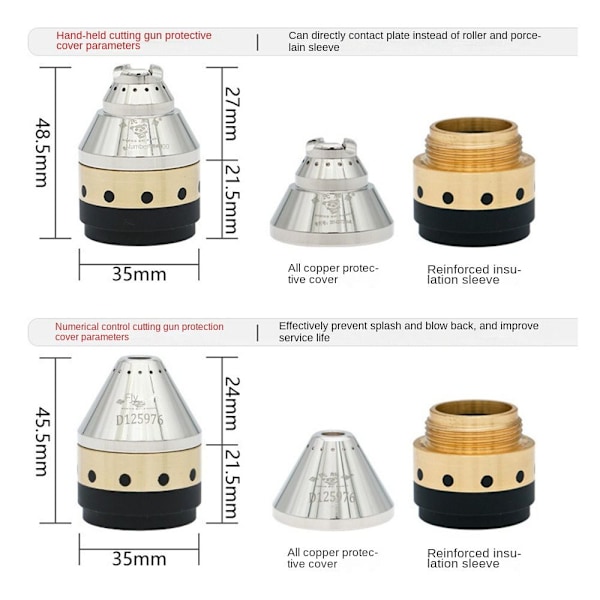 P80 Plasmaskærbrændermundstykke Cover TIL For CNC Cutting For CNC Cutting