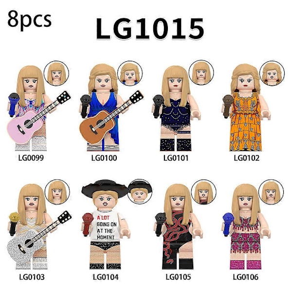 8 st Taylor Swift Action Figure Byggklossar Montering Minifigurer Mini Figurer Leksak Swiftie Presenter
