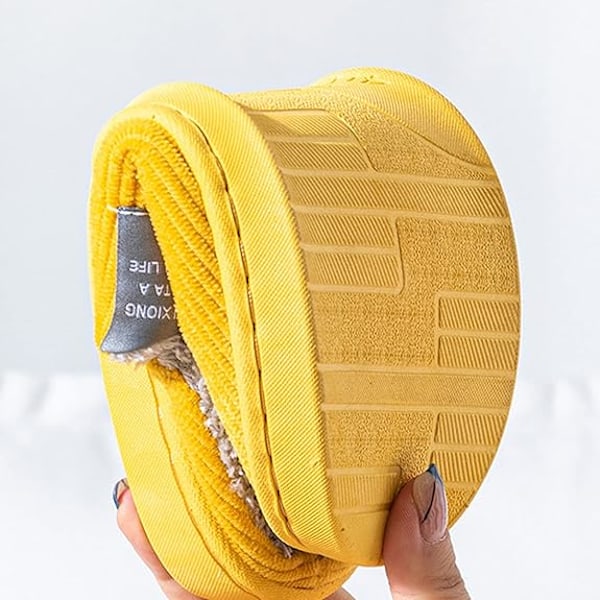 Damtøfler for Hjemmet, Damtøfler for Vinter, Behagelige Tøfler, Varme Plysjfôrede Sko, Damtøfler for Vinter Gul Yellow Yellow 40-41