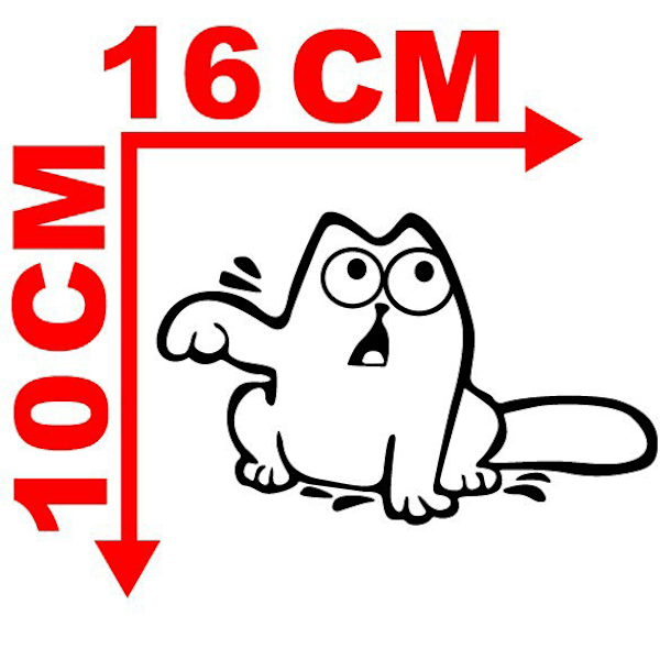 Blå dröm 16*10cm Bildekal med katt och matskål, pl