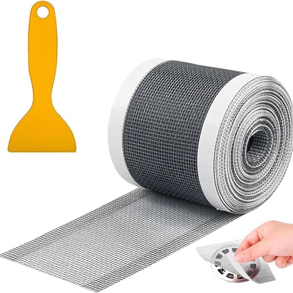 Avløpshårfangerfilter, klippbart sklisikkert selvklebende nett med skrape for badekar, dusjer og vasker, 10m x 10cm