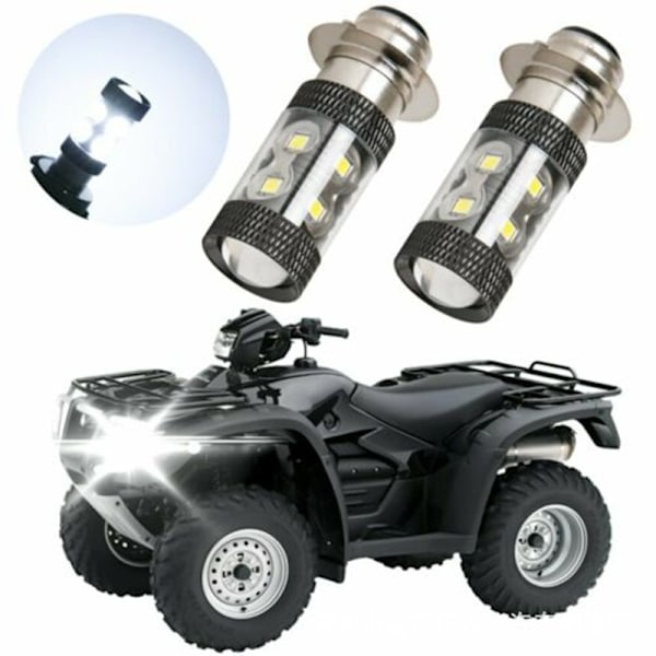 H6m LED-frontlyspærer for Yamaha ATV, blendende hvitt lys