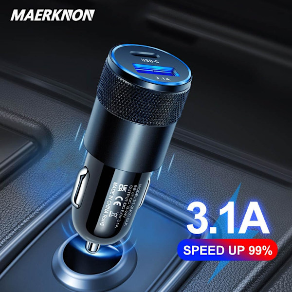 Snabb 66V auton USB Type-C -laturi iPhone, Samsung, Huawei, iPad, tabletille ja muille (HY)