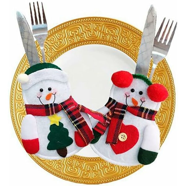 8-pack Bestickhållare Jultomte / Jultomten / Ren Julbestickhållare Bestick Bestick Servettficka Julbordsdekoration