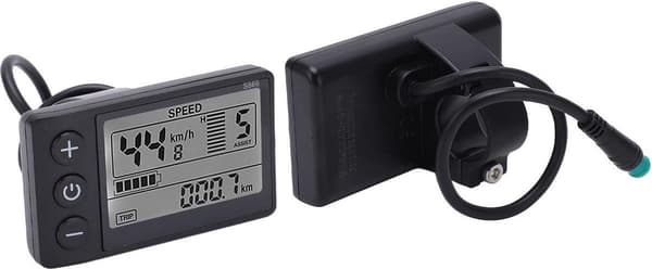 S866/S900 Elcykel LCD-display, Multifunktionshastighedsmåler, Baggrundsbelyst ABS Vandtæt, 24V/36V/48V Til E-cykler, 22,2 mm Styr