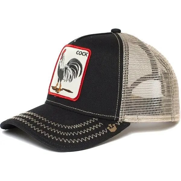 Baseballkasket med dyremotiv, solbeskyttelse, broderet trucker-kasket i mesh med design af sort panter, hane og løve Høj kvalitet () 28