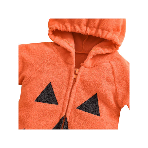 Baby Jente/Gutt Halloween Kostyme - Gresskar Romper 6M 12M 18M 24M Lang Ermet Hette Jumpsuit Søte Klær orange 6