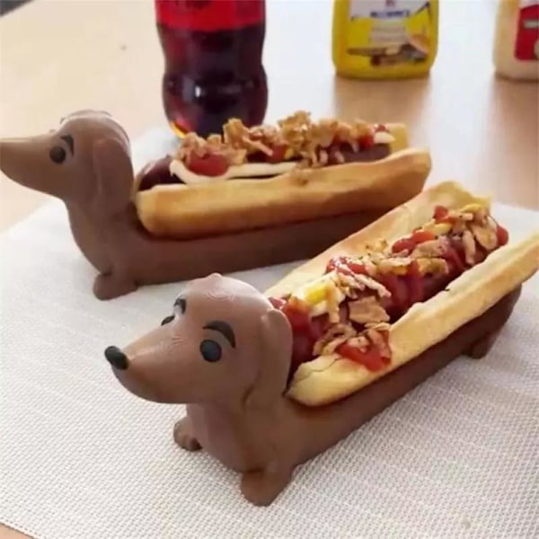Varmkorv Dachshund Brett 2025 Ny Morsom Varmkorv Sushi Serveringsbrett - Gaver til Elskere Dark Brown