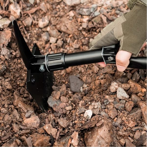 3-i-1 Hopfällbar Spade/Hacka/Såg - Camping_jar Svart black