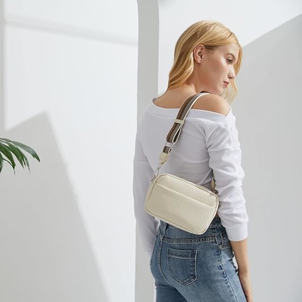 Ensfarget PU skulderveske liten veske crossbody-veske for kvinner gul yellow