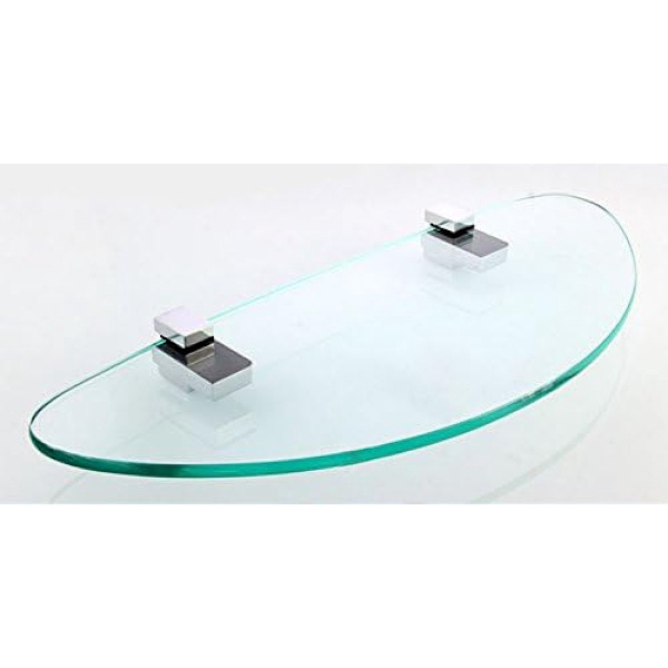 Glashyldebeslag, poleret krom, justerbart til 3-22 mm træ-/glashylder