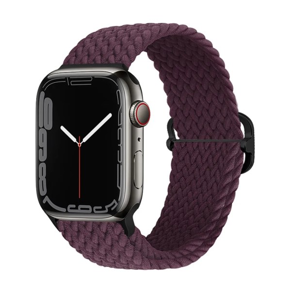 Punottu silmukka Apple Watch -hihnalle 44 mm 40 mm 45 mm 41 mm 42 mm 38 mm 49 mm Elastinen Solo-ranneke iWatch sarja 9 kello 7 5 6 Ultra2 hihna 57. Crimson cherry 57.Crimson cherry 38mm 40mm 41mm