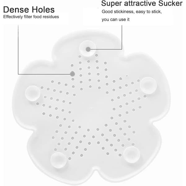 Dusjsil med sugekopper for hårfangst (hvit)