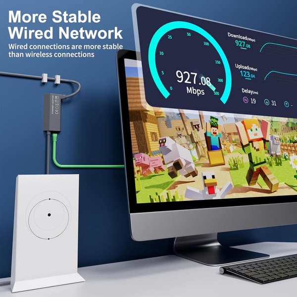 Starlink Ethernet-adapter for Starlink V2 rektangulær satellittantenne – Starlink Gigabit Ethernet til RJ45-adapter