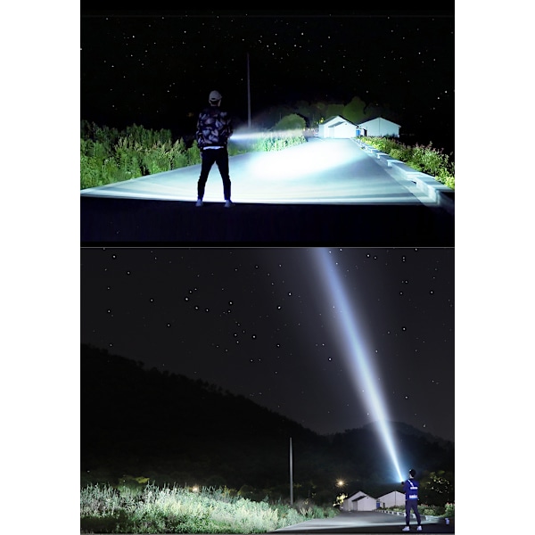 30.000-100.000 lumen Højtydende LED Vandafvisende Lommelygte Ultra Bright P70
