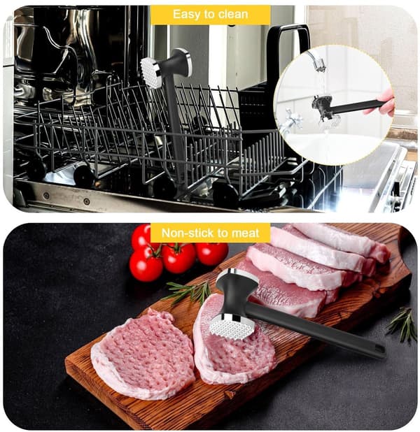 Dubbelsidig köttmörningsklubba - Hög kvalitet - Ergonomisk design - Heminredning