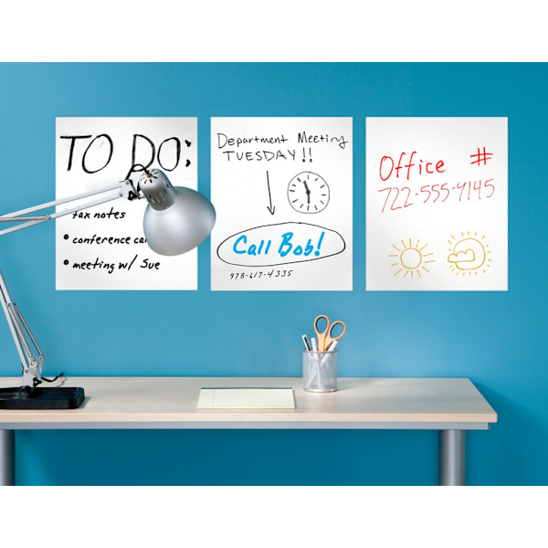 Självhäftande whiteboard 200x45cm Vit one size White