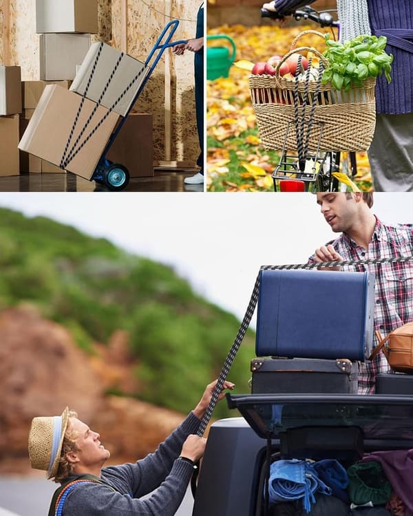 Elastikbånd - 2 stk. - Flad hurtigudløserrem - Universal - Justerbare bagagestropper - Flade gummireb - 65 cm