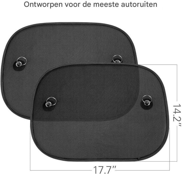 Bilsolskydd för sidorutor, 2-pack, 44x36cm, UV-skydd för spädbarn och barn, med sugkopp