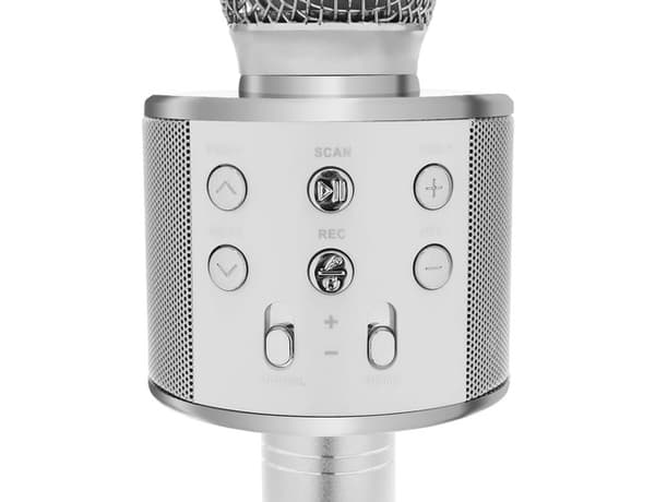 Karaokemikrofoni kaiuttimella / Karaoke mikrofonilla – Bluetooth_jar Silver silver
