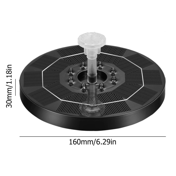 Solcellefontene Pumpe 3.5W LED Lys Solcellepanel Drevet Fontene Fargerik Hage Dam Dekorasjon Pumpe Vannfall Svømmebassenger Round