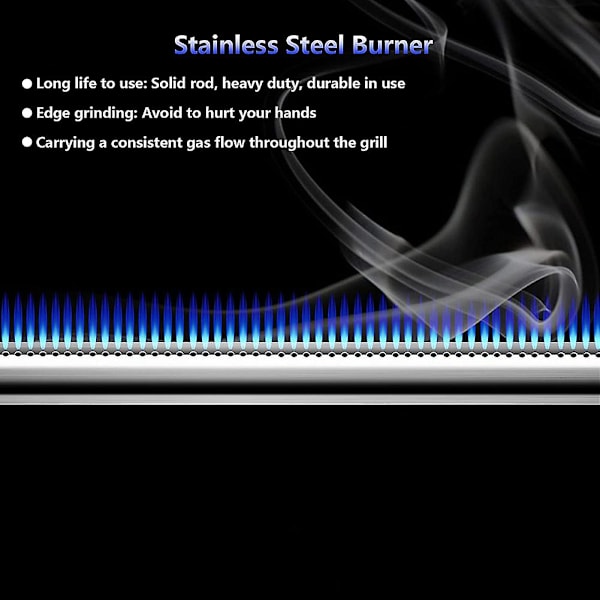 Rustfri Grillbrænderør 60040 Reservedele til Q100, Q120, Q1000, Q1200, 386002, 516002