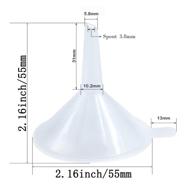 12-pack Små Plasttrattar, Mini-trattar för Vetenskapslabb 12 Pack