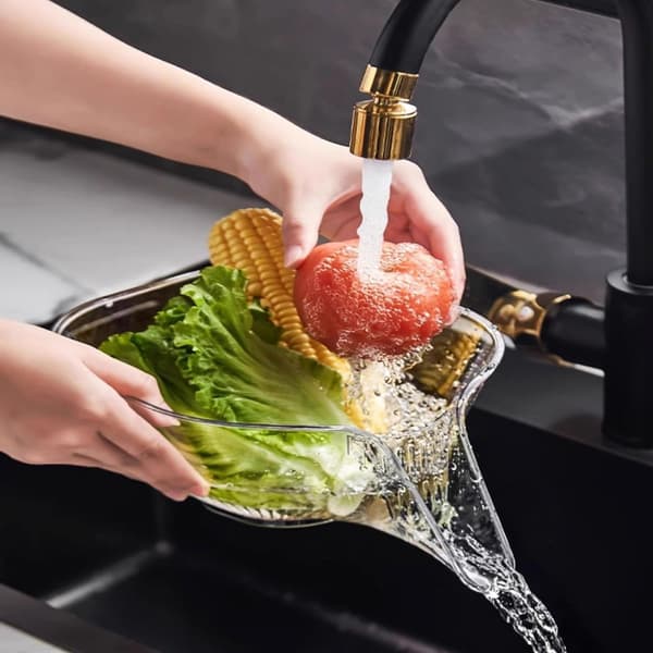 Diskställ - Sil med tratt - Avrinningssil - Köksil - Avrinningsställ - Plast