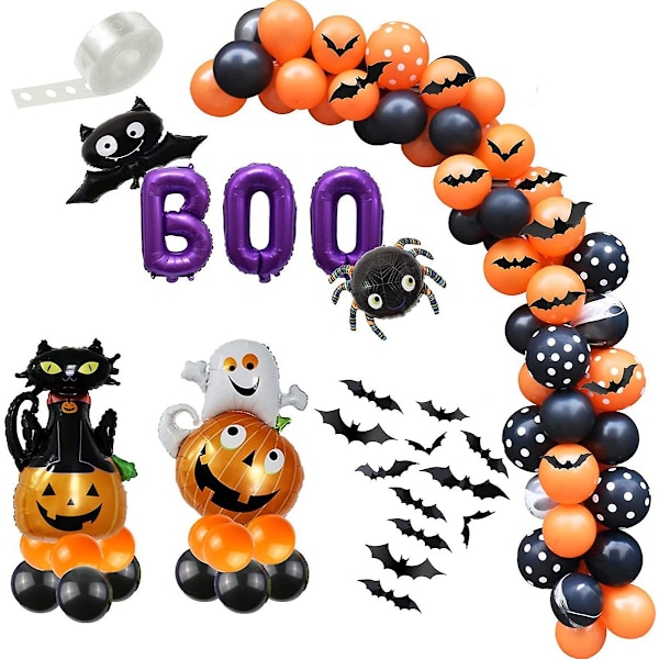 Halloween Balloon Arch Garland Kit Halloween Aluminum Film Balloon Suitable For Halloween Party Decoration