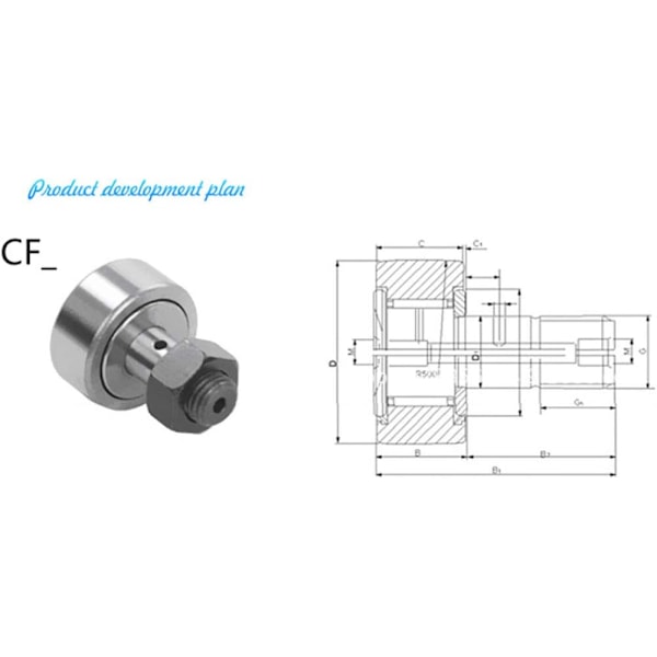 4 st CF10/KR22 Stål Kamföljare Bulttyp Rulllager CF10/KR22